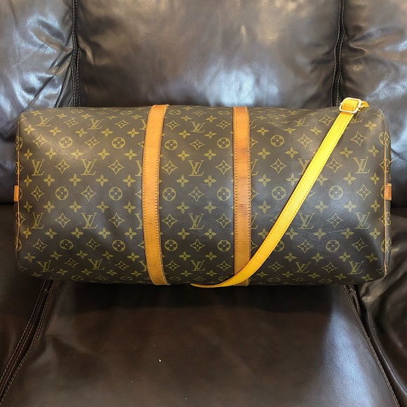Vintage LOUIS VUITTON Monogram Bandolier Boston Weekend Duffle Tote Bag LV55 - Picture 5 of 17